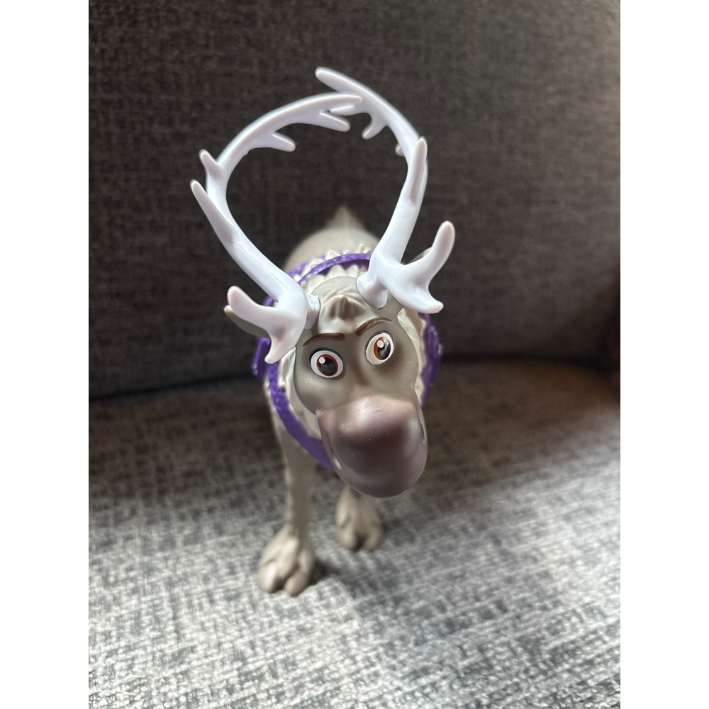 Disney Frozen Sven Reindeer Action Figure Tan Purple Harness White Antlers Toy